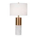 NNEAGS Tischlampe 60cm Weißer Marmor - Moderne Nachttischlampe mit Zylinderfuß