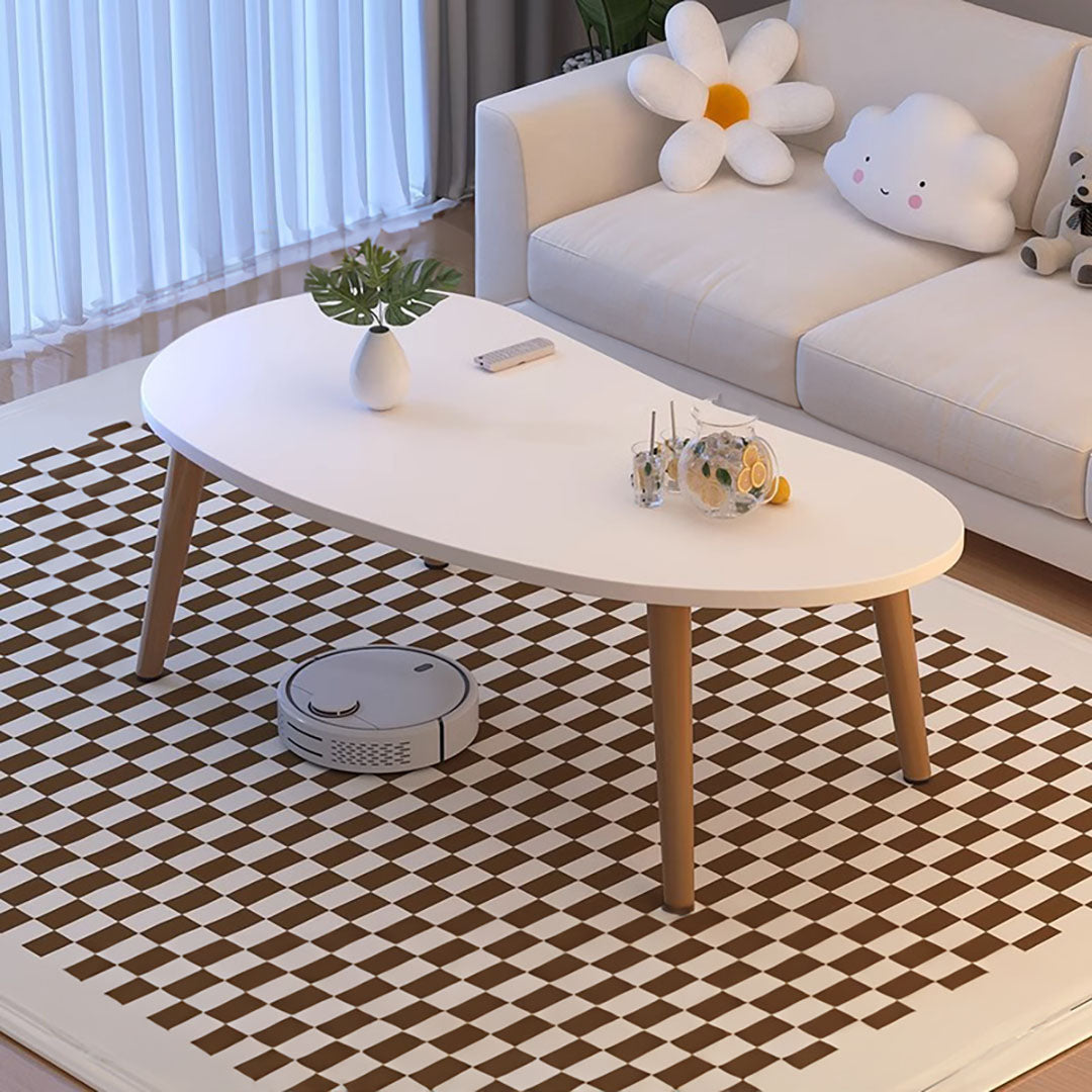 NNEAGS 80x40cm White Living Room Nordic  Coffee Table Simple Modern Home Style