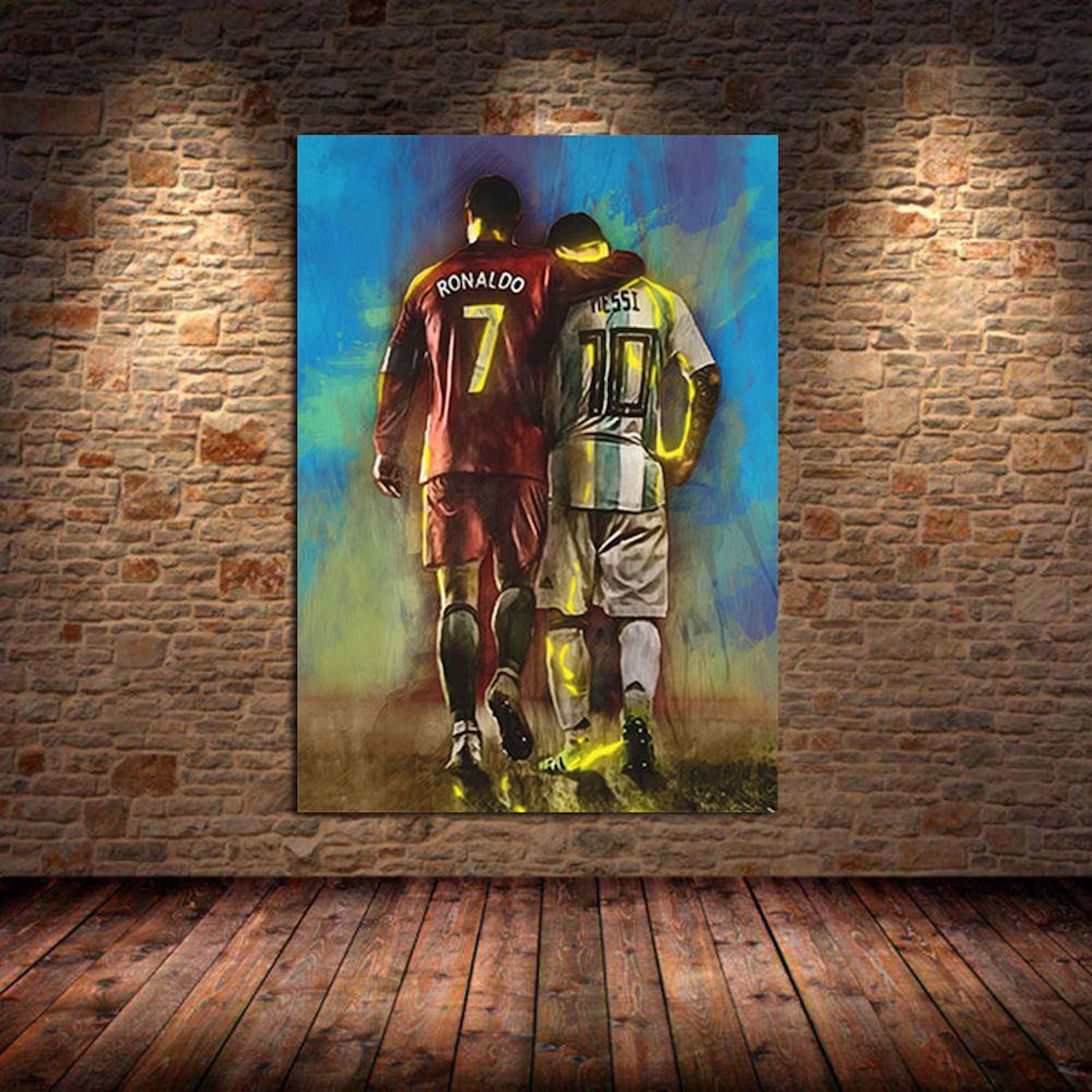 Poster Fußball Lionel Messi und andere Spieler als Deko Print ohne Rahmen