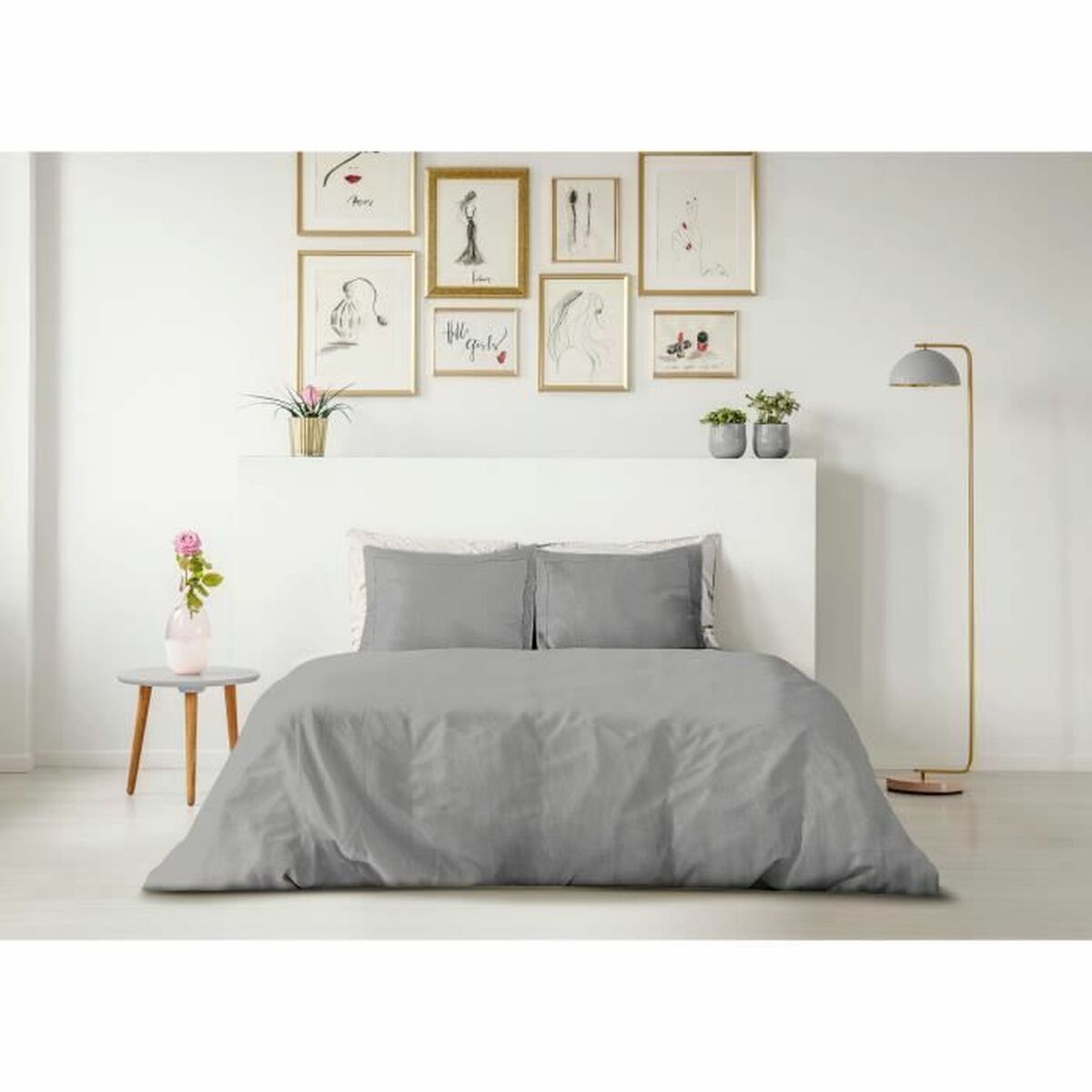 Duvet cover set Lovely Home Grey Light grey 240 x 260 cm