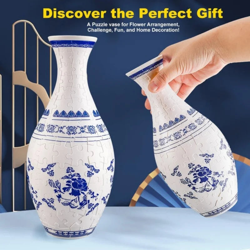 3D Art Puzzle Vase Porcelain Flower Vase