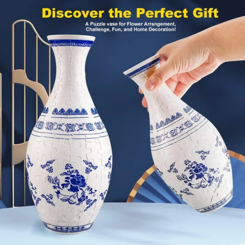 3D Art Puzzle Vase Porcelain Flower Vase