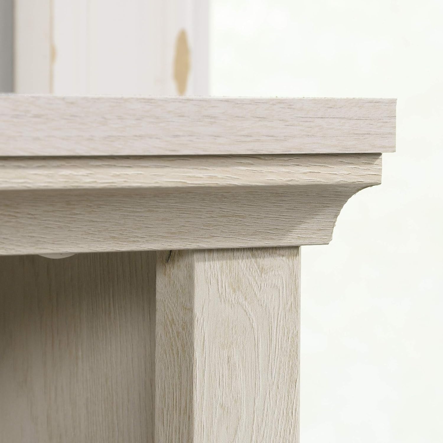 2 Tier Wooden Bookcase Chalked Chestnut Finish Multipurpose For Home Office Living Room