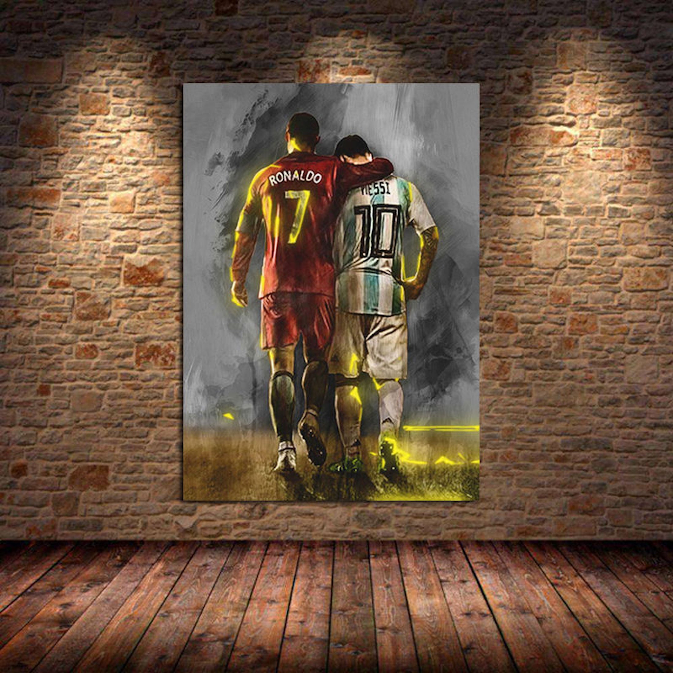 Poster Fußball Lionel Messi und andere Spieler als Deko Print ohne Rahmen