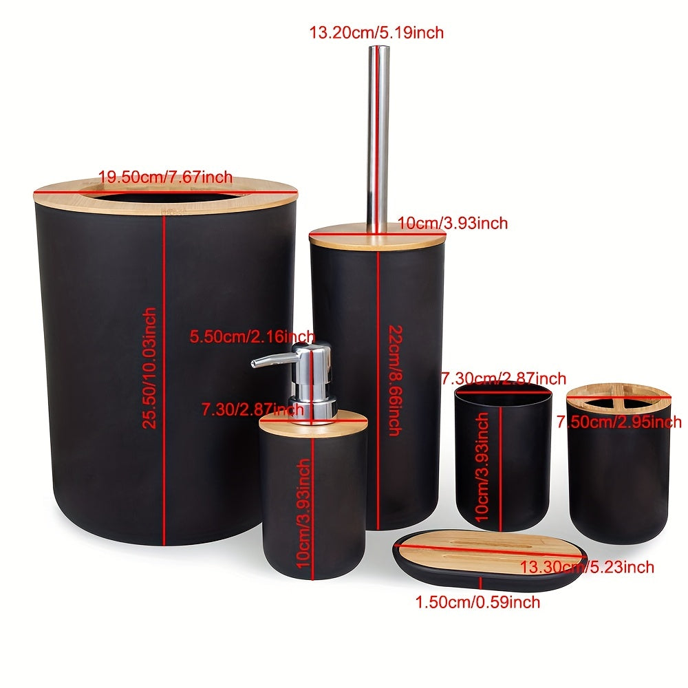 Badezimmer Accessoires Set Schwarz (6-teilig)