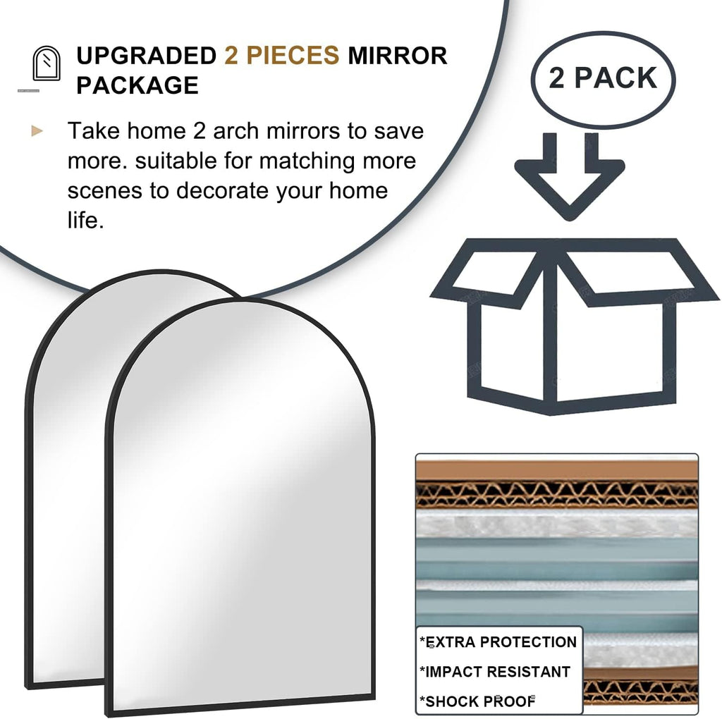 Arched Wall Mounted Vanity Mirror 20x30 Gold Finish