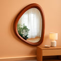 Black Walnut Irregular Wood Wall Mirror Fifteen ByTenInches