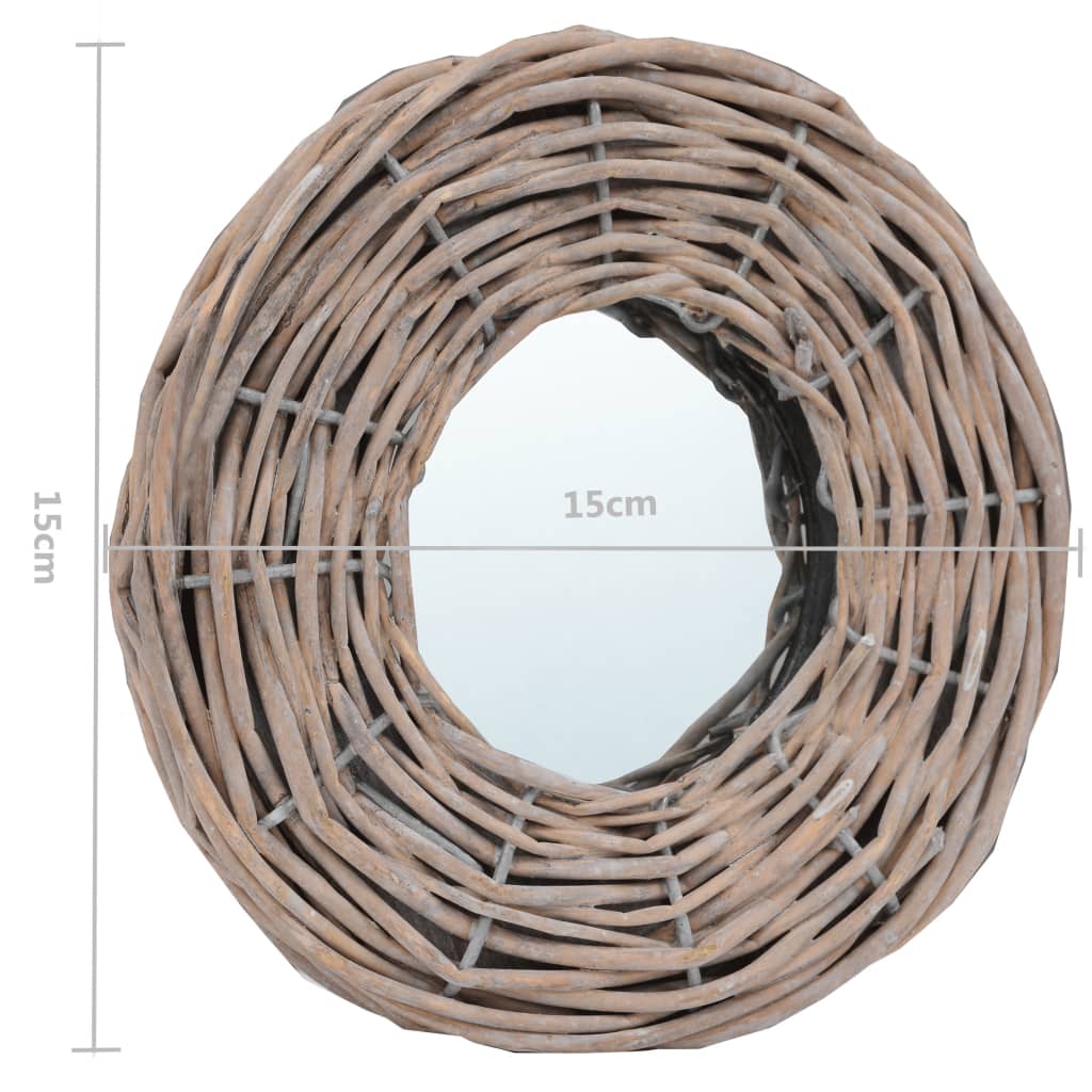 vidaXL Dekorativer Wandspiegel Rattan Rahmen - Badezimmer Flur Spiegel