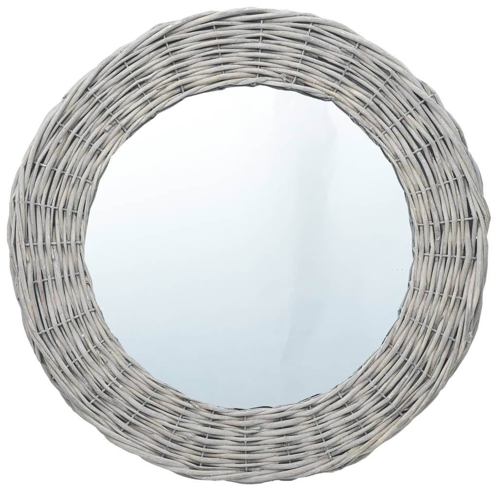 vidaXL Dekorativer Wandspiegel Rattan Rahmen - Badezimmer Flur Spiegel