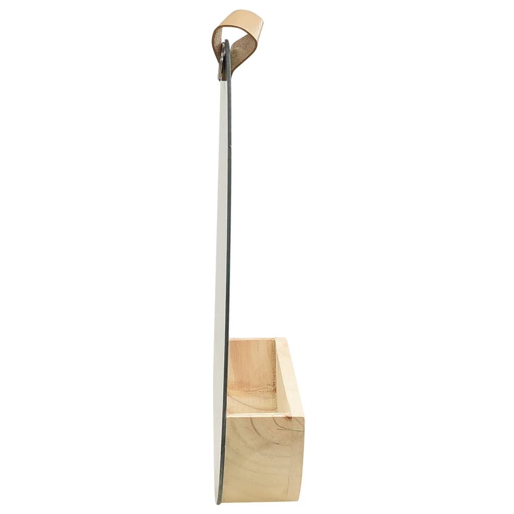 NNEVL Wandspiegel Massives Kiefernholz 35cm - Holzrahmen Spiegel