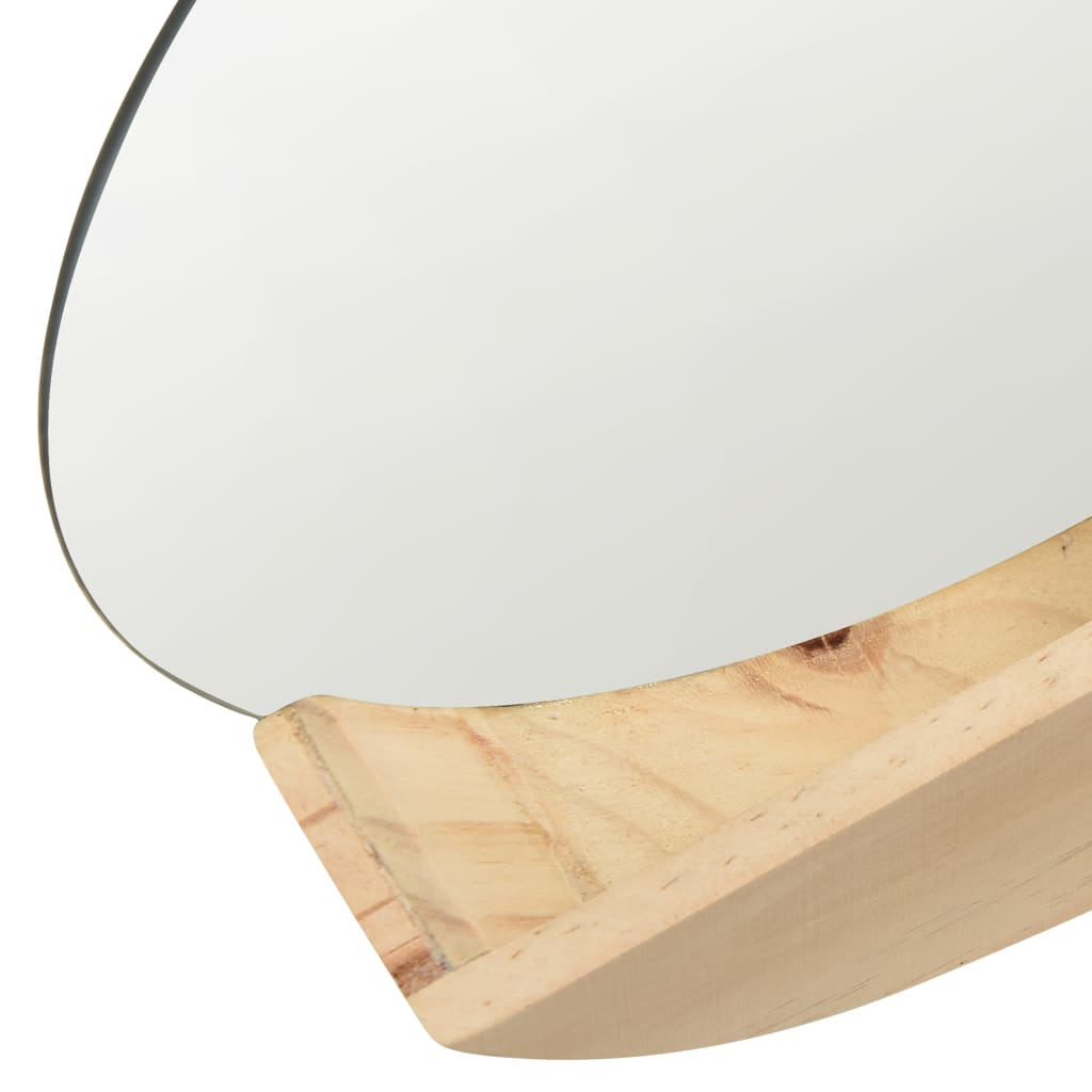 NNEVL Wandspiegel Massives Kiefernholz 35cm - Holzrahmen Spiegel