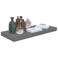 NNEVL Schwebende Wandregale 2er Set Hochglanz Grau 60x23,5x3,8 cm MDF