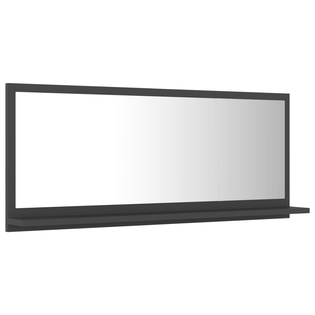 NNEVL Badezimmerspiegel Grau 90cm Spanplatte