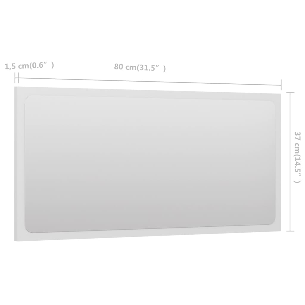 NNEVL Badezimmerspiegel Weiß 80x1,5x37 cm Spanplatte