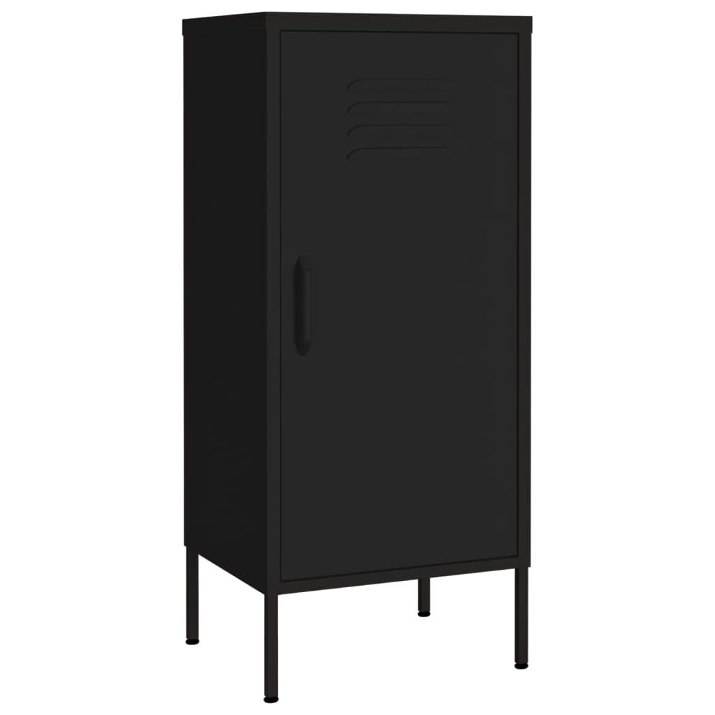 NNEVL Aufbewahrungsschrank Schwarz 42,5x35x101,5 cm Stahl