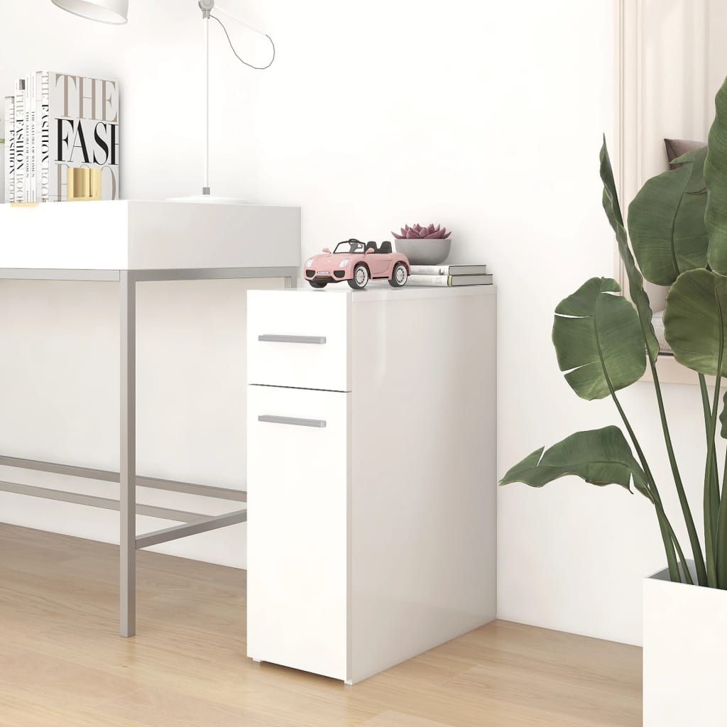 NNEVL Apothekerschrank Weiß 20x45,5x60 cm Spanplatte