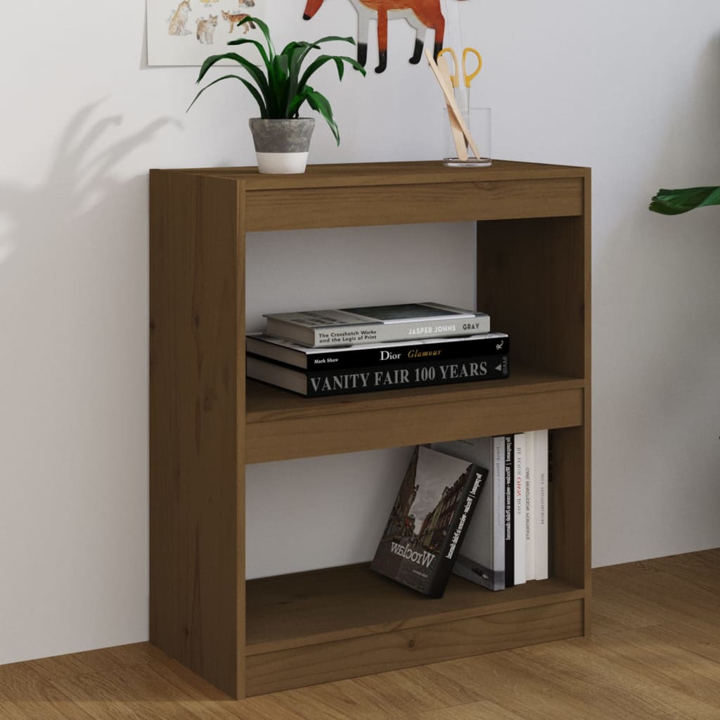 NNEVL Bücherregal/Raumteiler Honigbraun 60x30x71,5 cm Kiefernholz