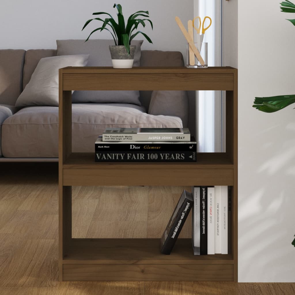 NNEVL Bücherregal/Raumteiler Honigbraun 60x30x71,5 cm Kiefernholz