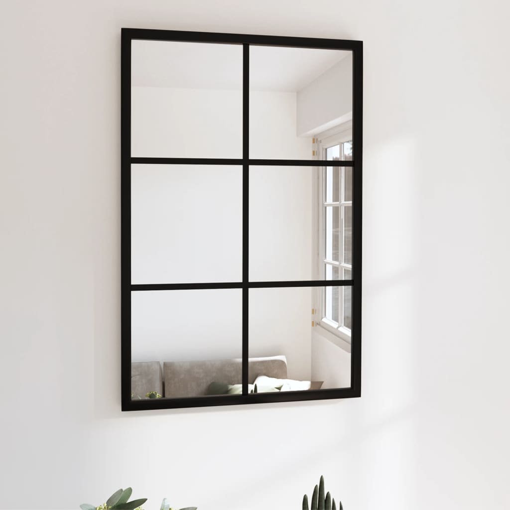 vidaXL Fenster Wandspiegel Metall - Dekorativer Spiegel für Badezimmer