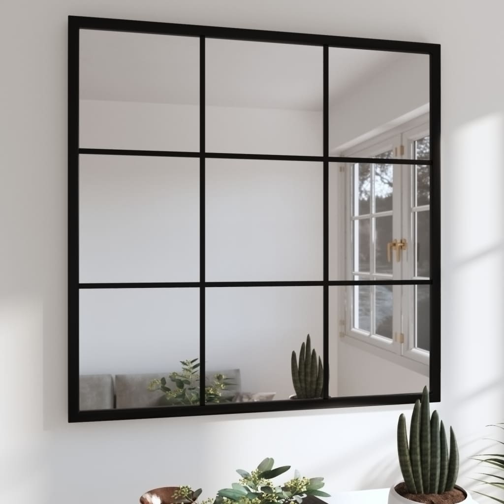 vidaXL Fenster Wandspiegel Metall - Dekorativer Spiegel für Badezimmer