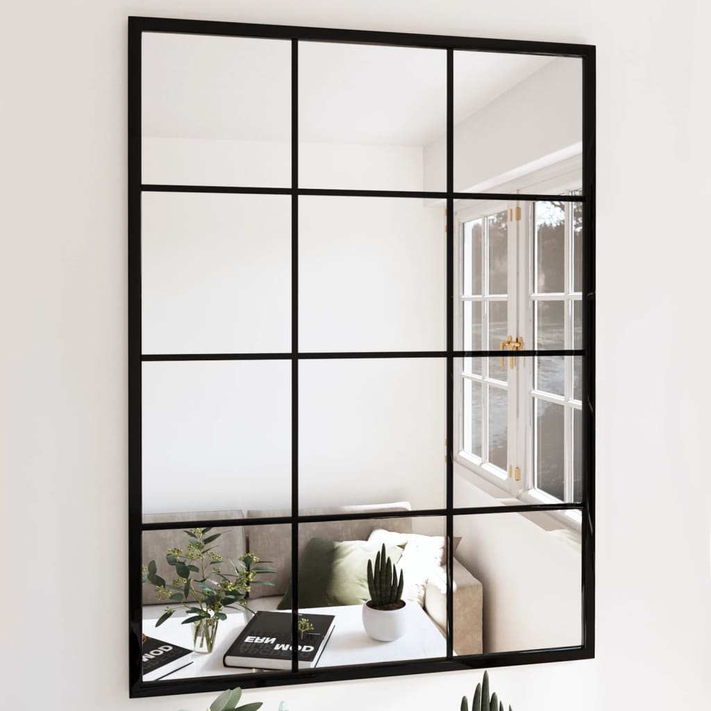 vidaXL Fenster Wandspiegel Metall - Dekorativer Spiegel für Badezimmer