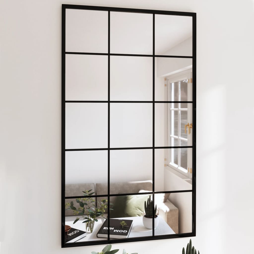 vidaXL Fenster Wandspiegel Metall - Dekorativer Spiegel für Badezimmer