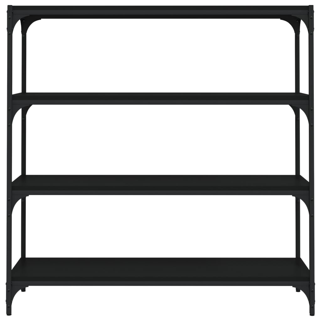 NNEVL Bücherregal Schwarz 100x33x100 cm Holzwerkstoff und Stahl