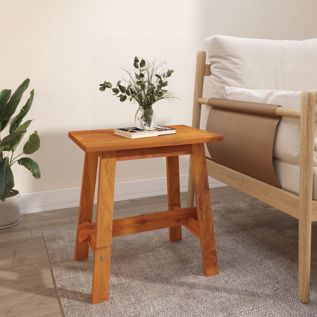 NNEVL Hocker 45x29x45 cm Rechteckig Massivholz Akazie - Stabiler Holzhocker