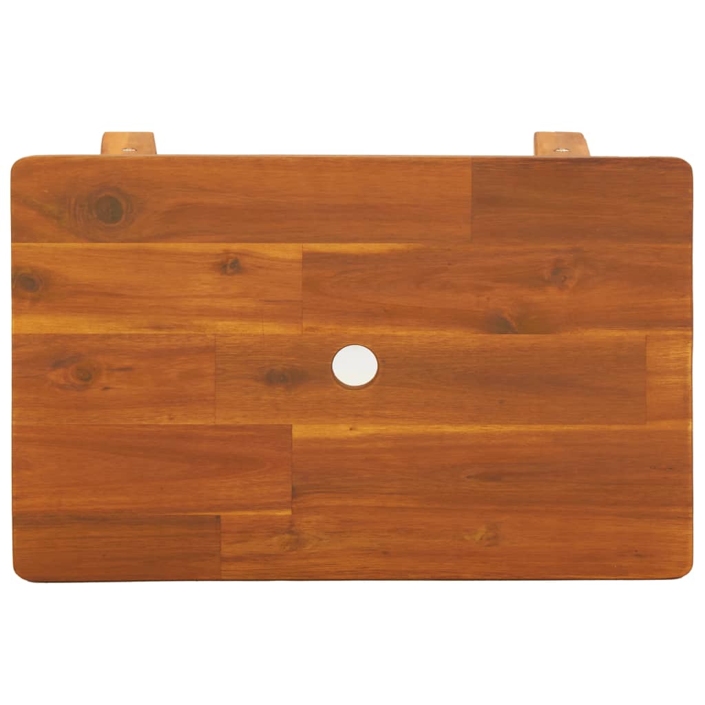 NNEVL Hocker 45x29x45 cm Rechteckig Massivholz Akazie - Stabiler Holzhocker