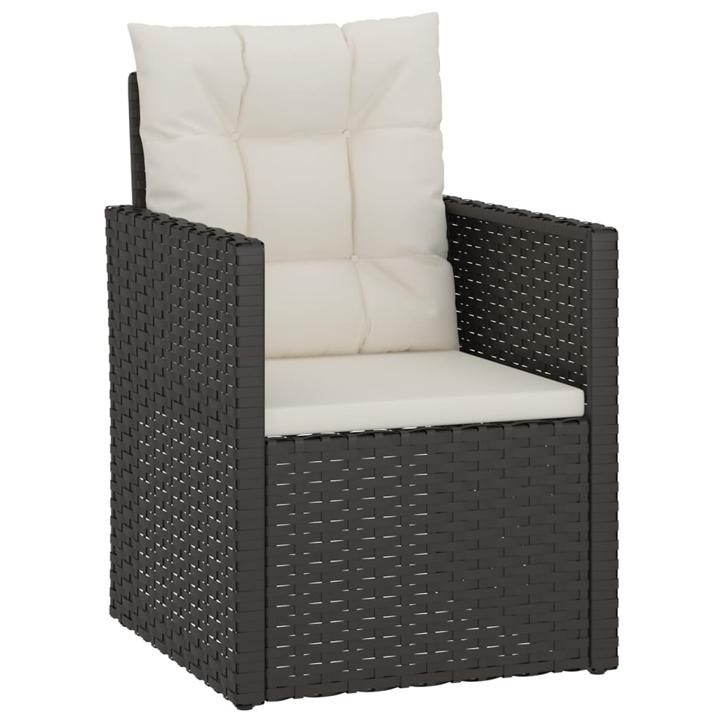 NNEVL Garten-Sessel mit Kissen Schwarz Poly-Rattan