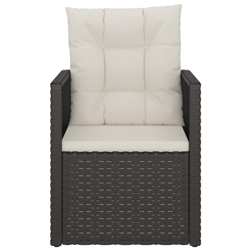 NNEVL Garten-Sessel mit Kissen Schwarz Poly-Rattan