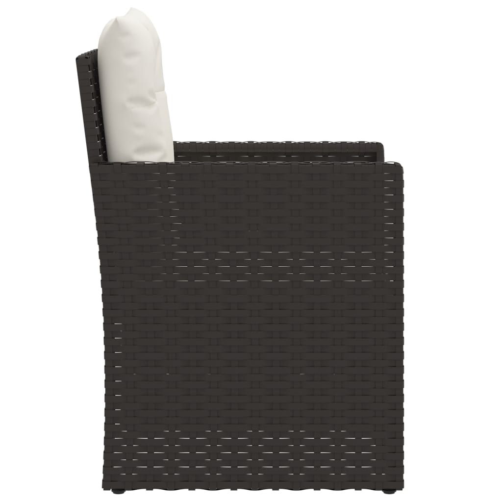 NNEVL Garten-Sessel mit Kissen Schwarz Poly-Rattan