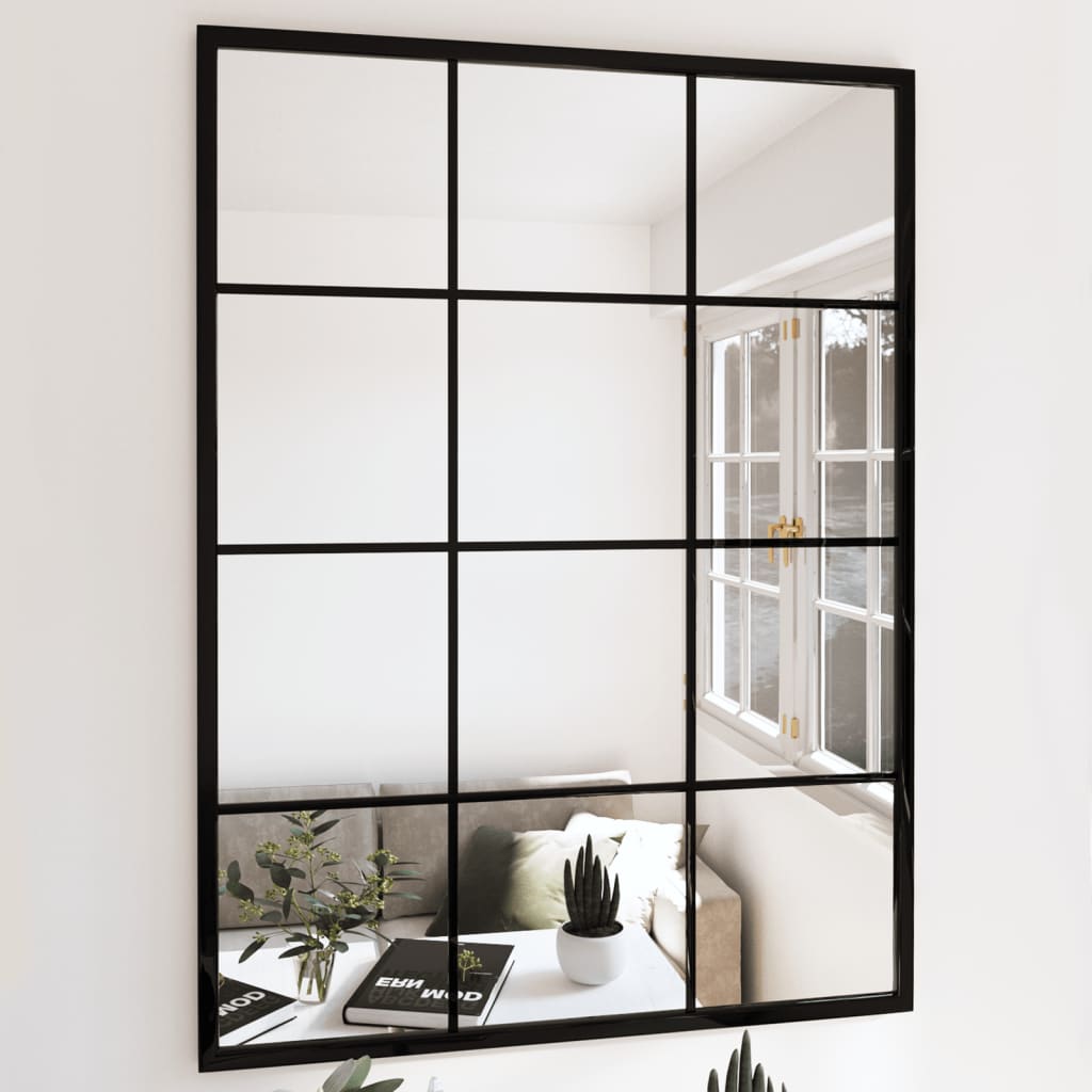 vidaXL Fenster Wandspiegel Metall - Dekorativer Spiegel für Badezimmer
