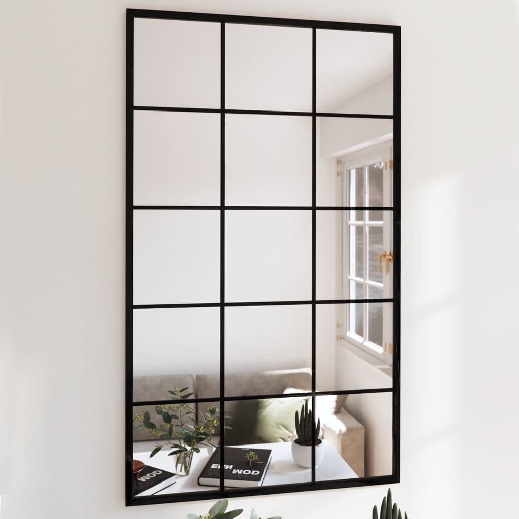 vidaXL Fenster Wandspiegel Metall - Dekorativer Spiegel für Badezimmer
