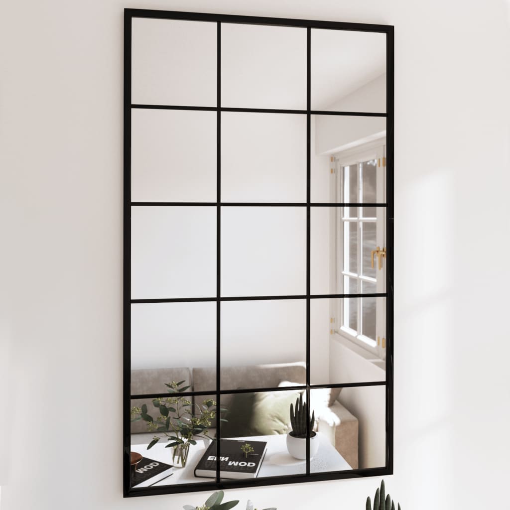 vidaXL Fenster Wandspiegel Metall - Dekorativer Spiegel für Badezimmer