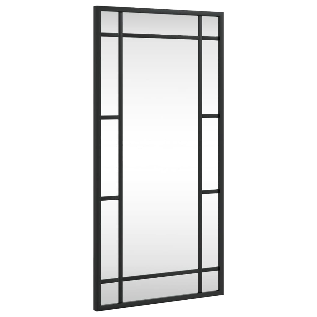 vidaXL Wandspiegel Schwarz Rechteckig Eisen - Schminkspiegel Wandmontage