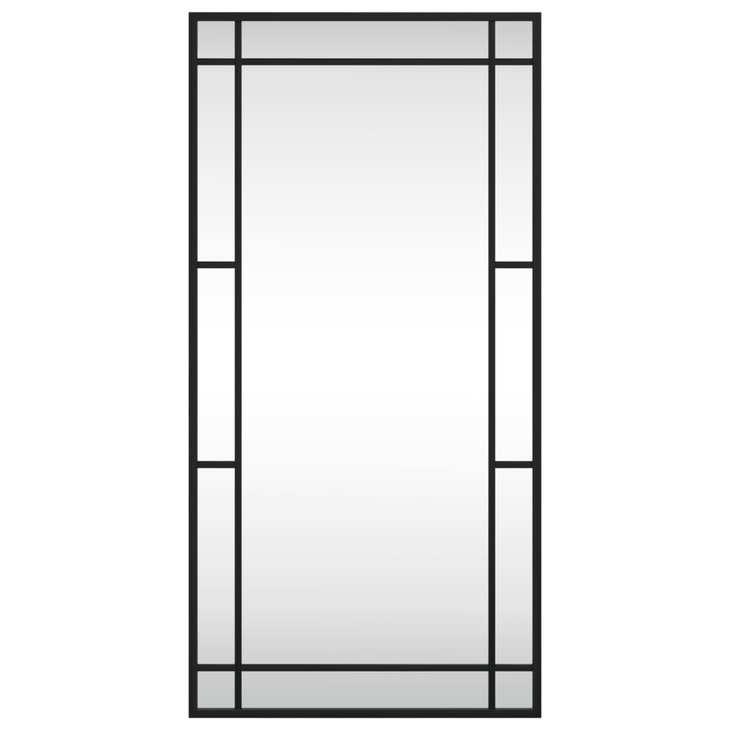 vidaXL Wandspiegel Schwarz Rechteckig Eisen - Schminkspiegel Wandmontage