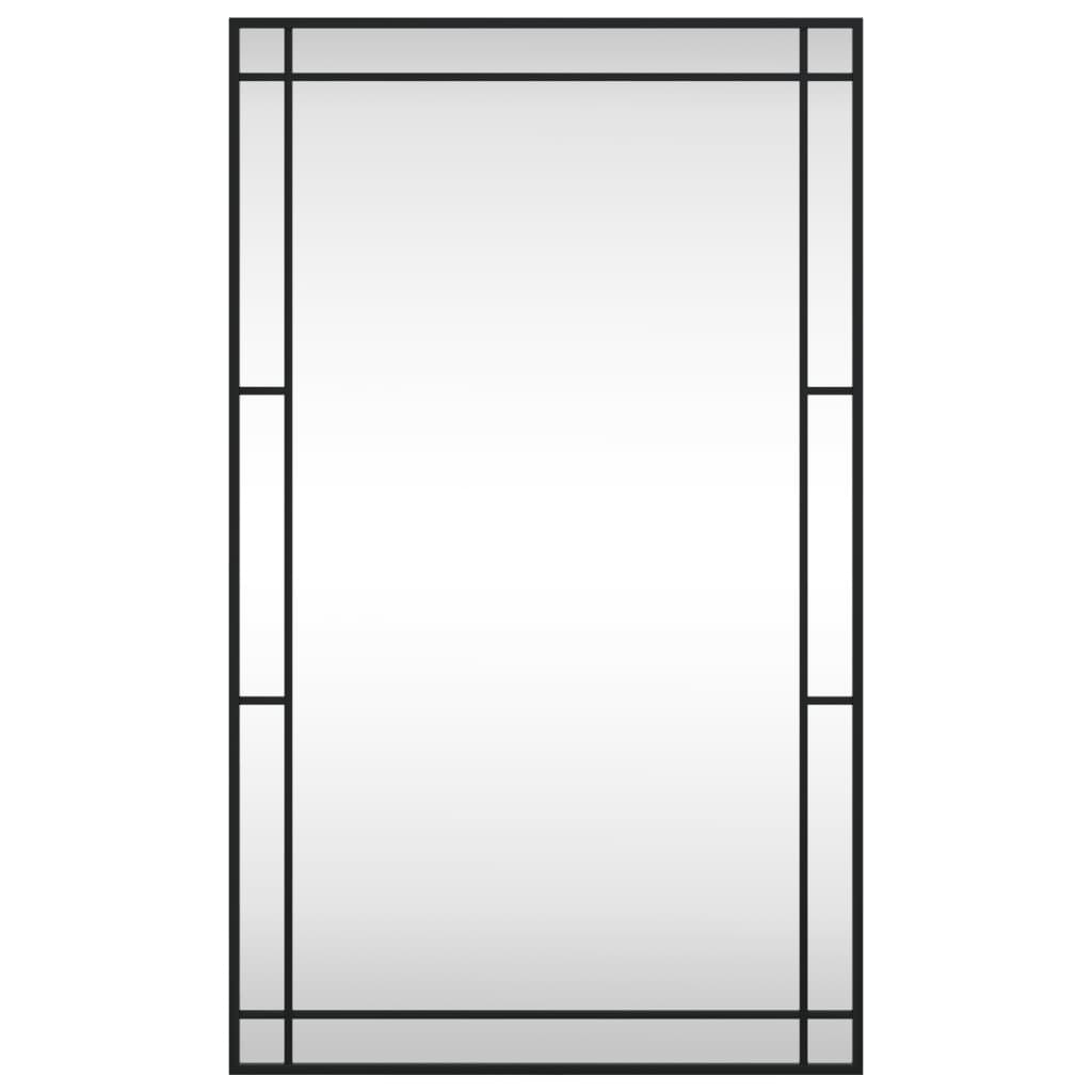 vidaXL Wandspiegel Schwarz Rechteckig Eisen - Schminkspiegel Wandmontage