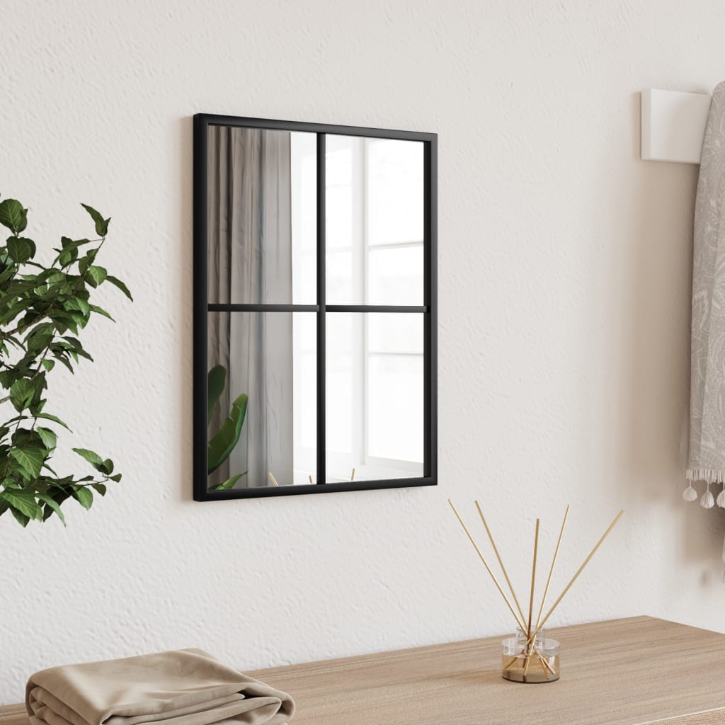 vidaXL Fenster Wandspiegel Metall - Dekorativer Spiegel für Badezimmer