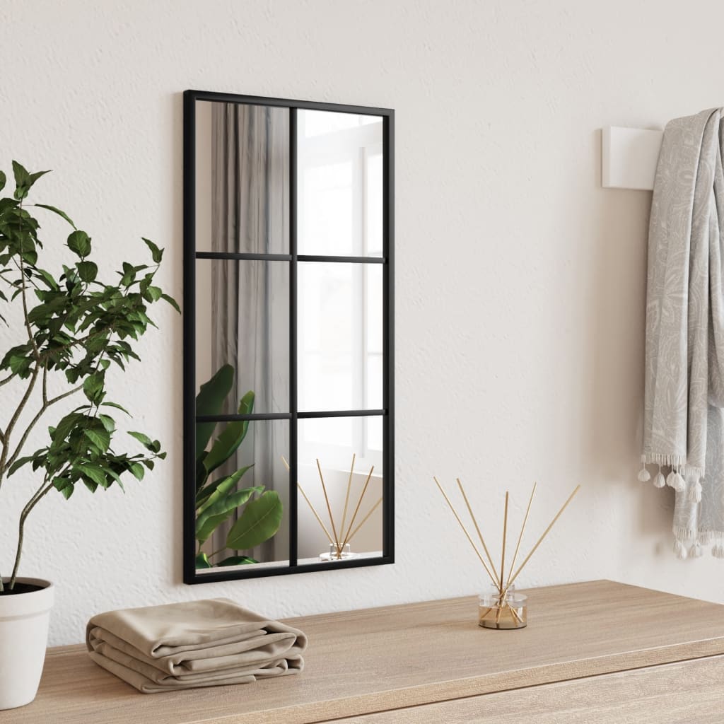 vidaXL Fenster Wandspiegel Metall - Dekorativer Spiegel für Badezimmer