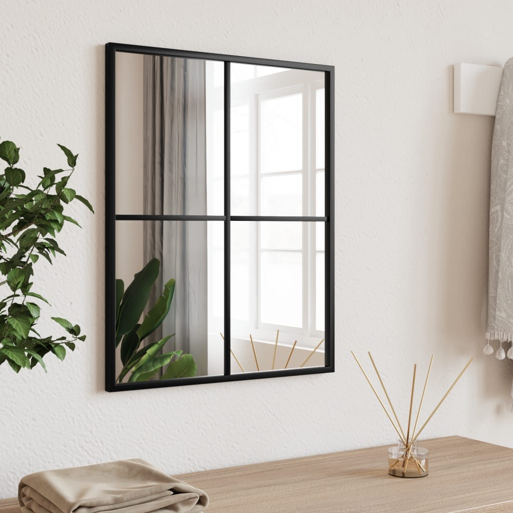 vidaXL Fenster Wandspiegel Metall - Dekorativer Spiegel für Badezimmer