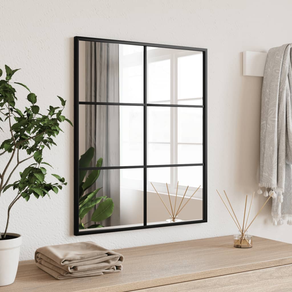 vidaXL Fenster Wandspiegel Metall - Dekorativer Spiegel für Badezimmer
