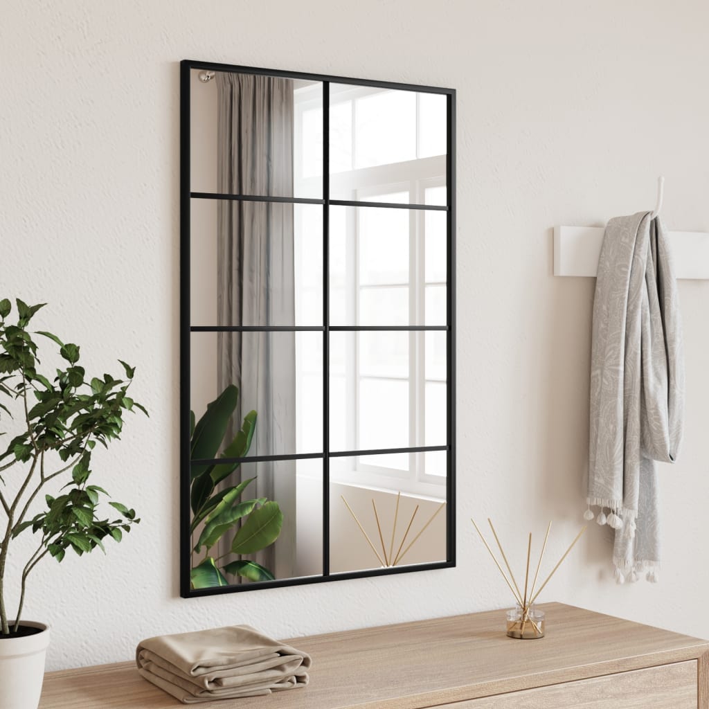 vidaXL Fenster Wandspiegel Metall - Dekorativer Spiegel für Badezimmer
