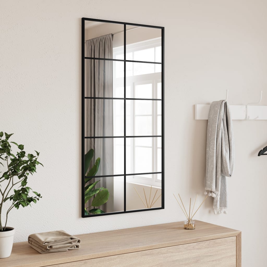 vidaXL Fenster Wandspiegel Metall - Dekorativer Spiegel für Badezimmer