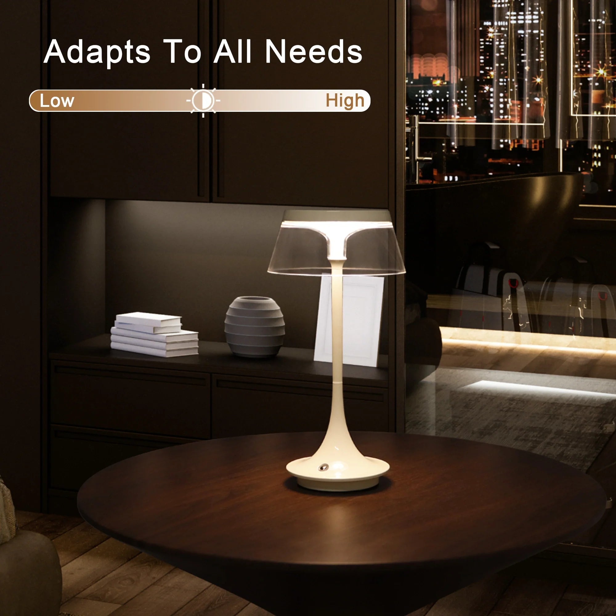 10.5" H Nightstand Lamp 3-Color Light Dimmable