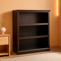 3-stufiges Holz-Bücherregal Estate Black - Verstellbare Regalböden für Büro & Wohnzimmer