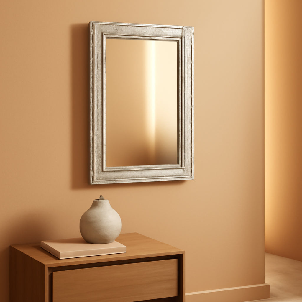 Wandspiegel Holzrahmen Rustikal Rechteckig Klein Dekorativ