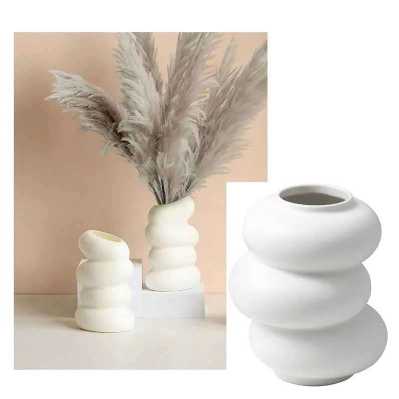 Ceramic Spiral Vase Flower Holder