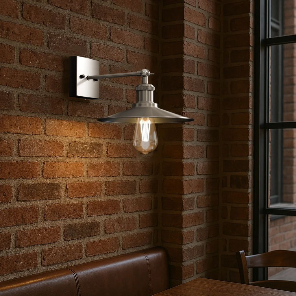 Wandlampe Satin Nickel - Elegante Wandleuchte für Wohnzimmer & Flur