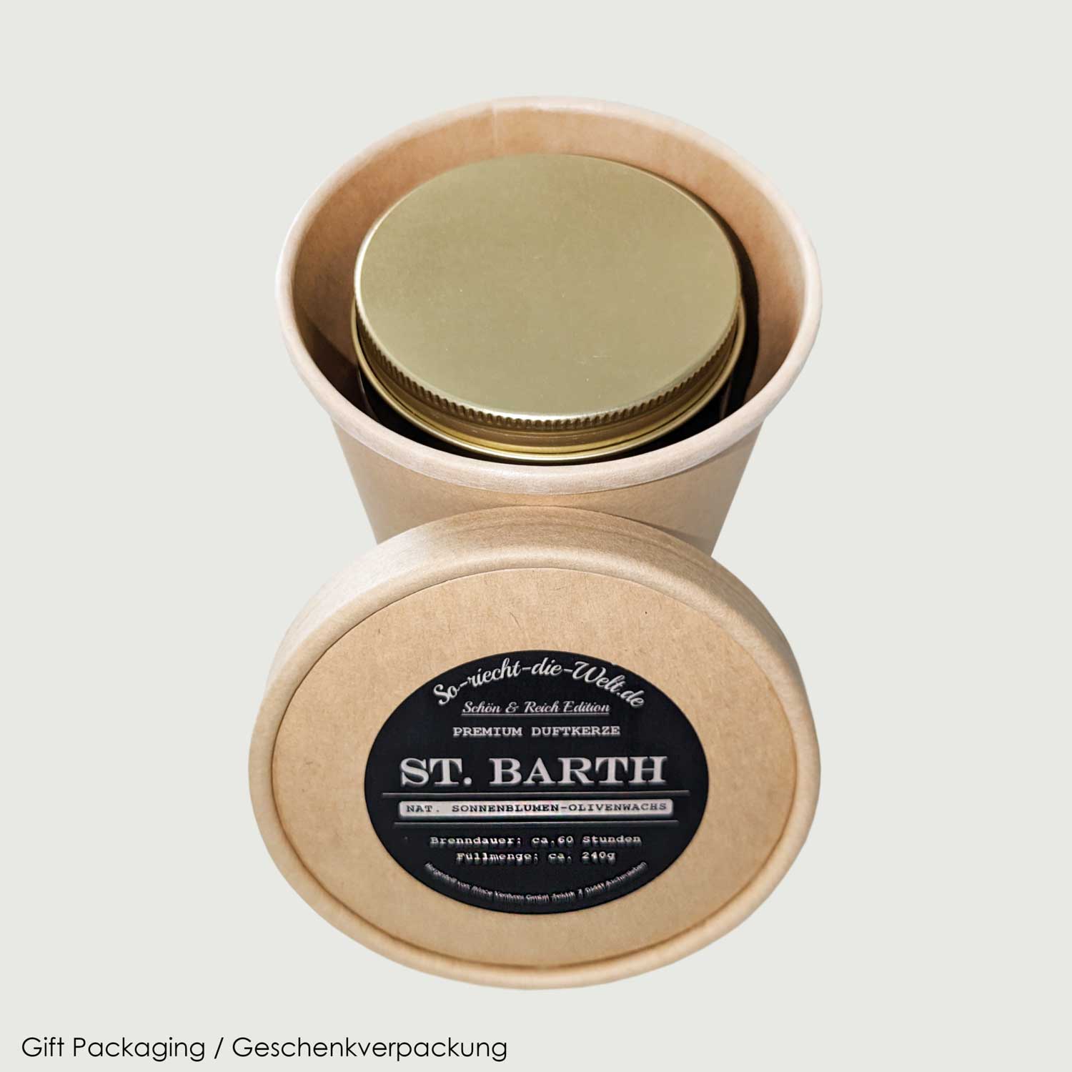 Kerze in Geschenkverpackung